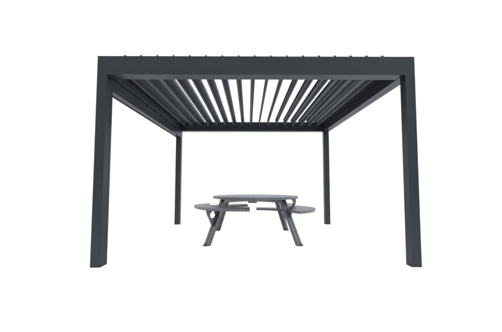 Навес с жалюзийной крышей